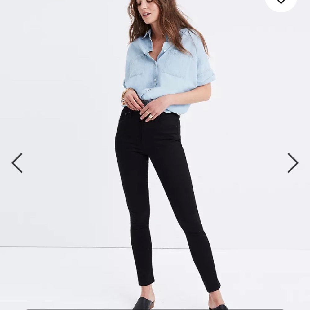 Madewell 10” high rise skinny jeans black size 27